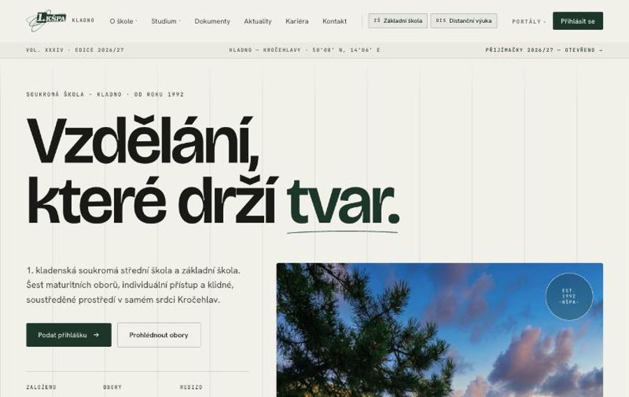 Rychlý, strukturovaný web – 1. KŠPA Kladno, realizace Růst Studio
